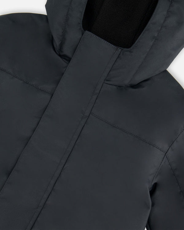 Solid Mid-Season One-Piece Outerwear Black - G30W70_999