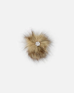 Beige Fake Fur Pompom For Hat Outdoor Accessories Deux par Deux