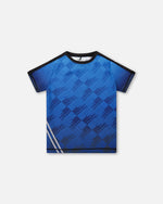 Printed Athletic Top Blue And Black - G30XB70_000
