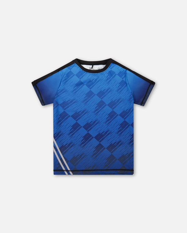 Printed Athletic Top Blue And Black - G30XB70_000