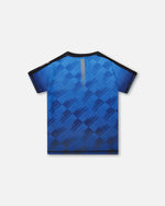 Printed Athletic Top Blue And Black - G30XB70_000
