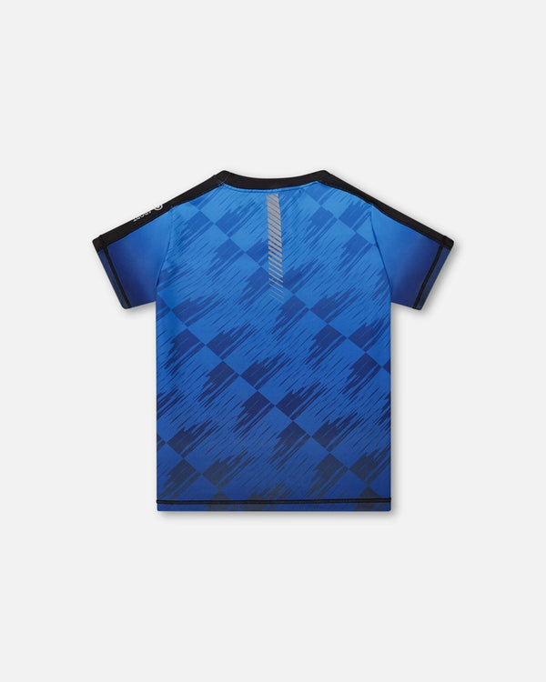 Printed Athletic Top Blue And Black - G30XB70_000