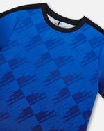 Printed Athletic Top Blue And Black - G30XB70_000
