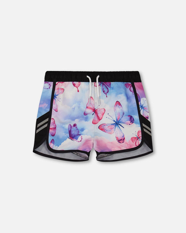 Printed Athletic Short Pink, Blue And Butterflies - G30XG26_009