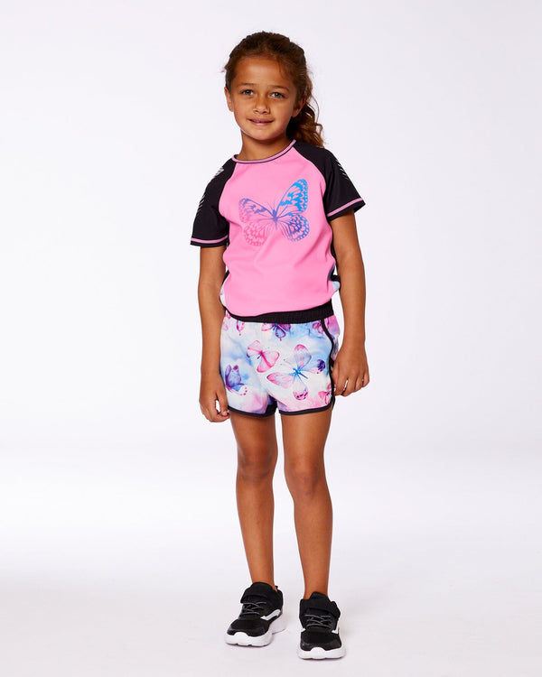Printed Athletic Short Pink, Blue And Butterflies - G30XG26_009