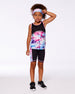 Printed Athletic Biker Short Black, Pink And Multicolored Butterflies - G30XG27_999