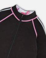 Printed Reversible Full Zip Athletic Cardigan Pink, Blue And Butterflies - G30XG30_009