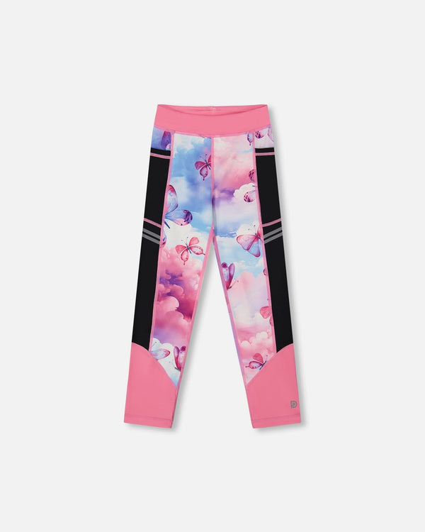 Printed Athletic Leggings Pink, Blue And Butterflies - G30XG60_009