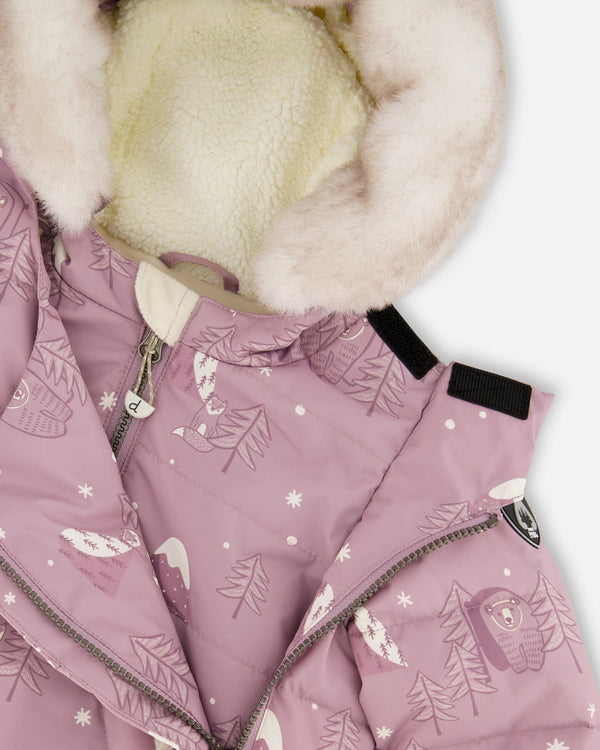 Two-Piece Baby Snug Snowsuit Purple Bear Print - H10A501_003
