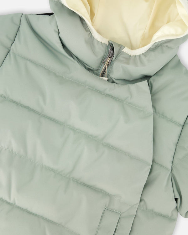 Compressible Winter Puffy Coat Designed For Car Seat Sage Green - H10B500_340