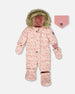 One-Piece Baby Original Puffy Snowsuit Pink Mini Flowers - H10B702_005