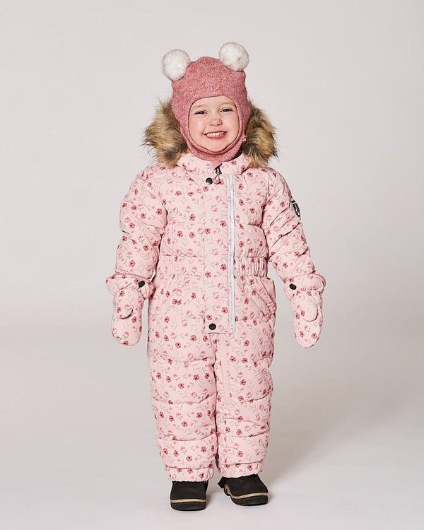 One-Piece Baby Original Puffy Snowsuit Pink Mini Flowers - H10B702_005