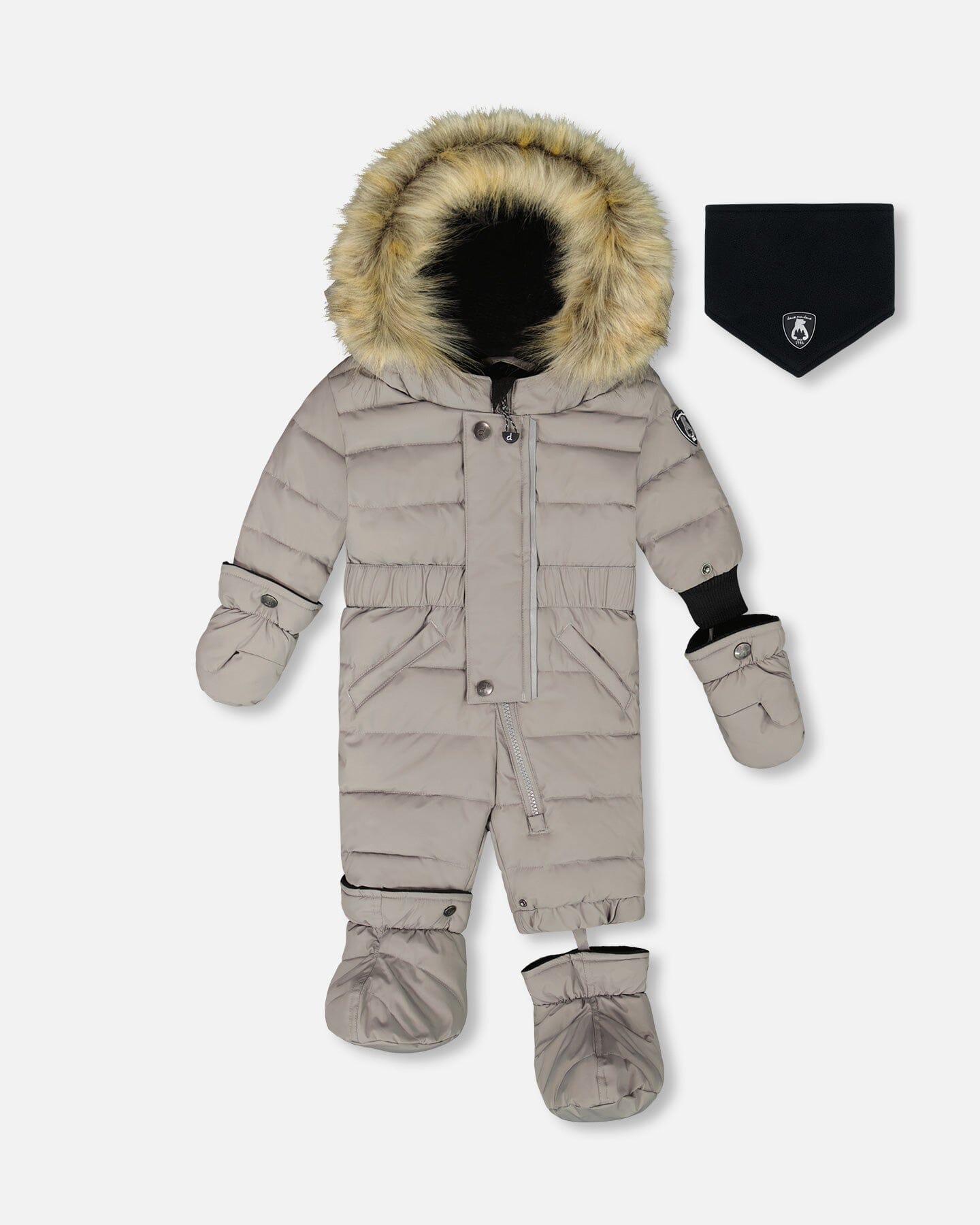 One-Piece Baby Original Puffy Snowsuit Gray Deux par Deux