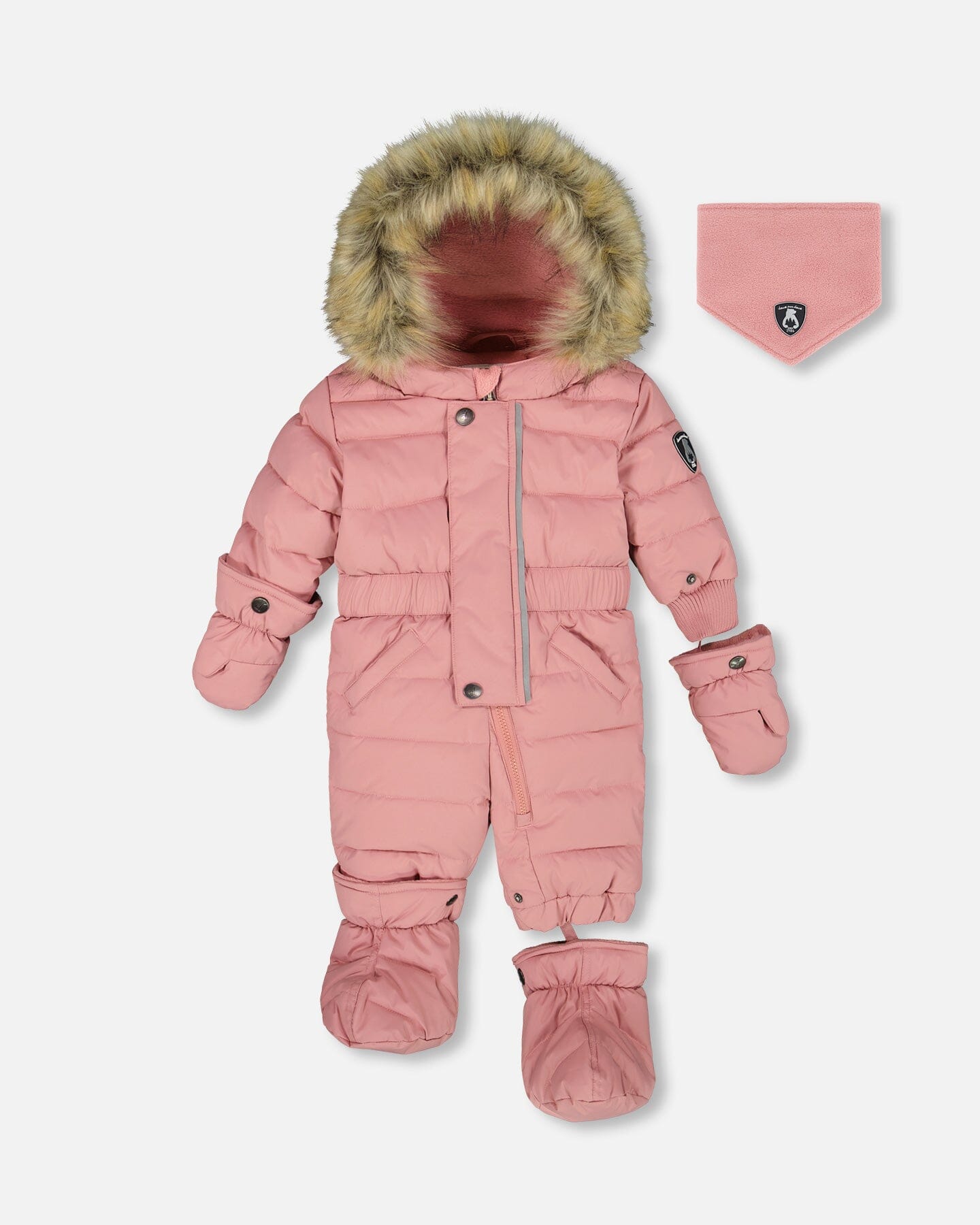 One-Piece Baby Original Puffy Snowsuit Dusty Pink Deux par Deux