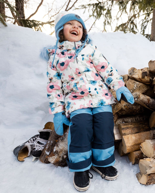 Two-Piece Discover Snowsuit With Printed Jacket Light Blue Snowsuits Deux par Deux