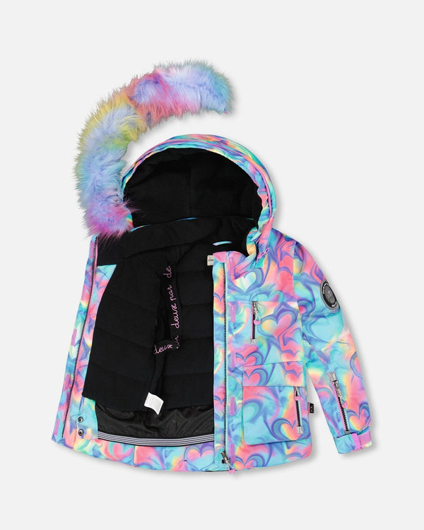 Two-Piece Play Snowsuit Black With Multicolor Print Jacket - H10EG87_999