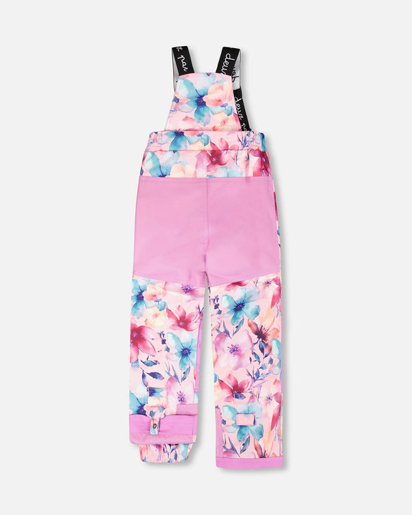 Two-Piece Play Snowsuit Pink Watercolor Flower Print - H10EG90_012