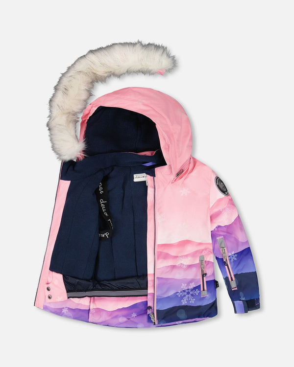 Two-Piece Play Snowsuit With Printed Jacket Navy Blue - H10EG91_479