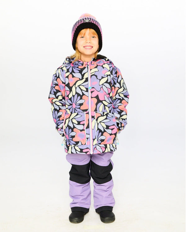Two-Piece Chill Outerwear Set With Light Insulation Purple Gray Snowsuits Deux par Deux