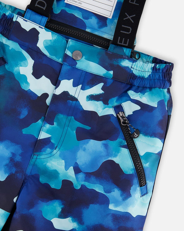 Two-Piece Play Snowsuit Teal Blue Camouflage - H10PB27_189