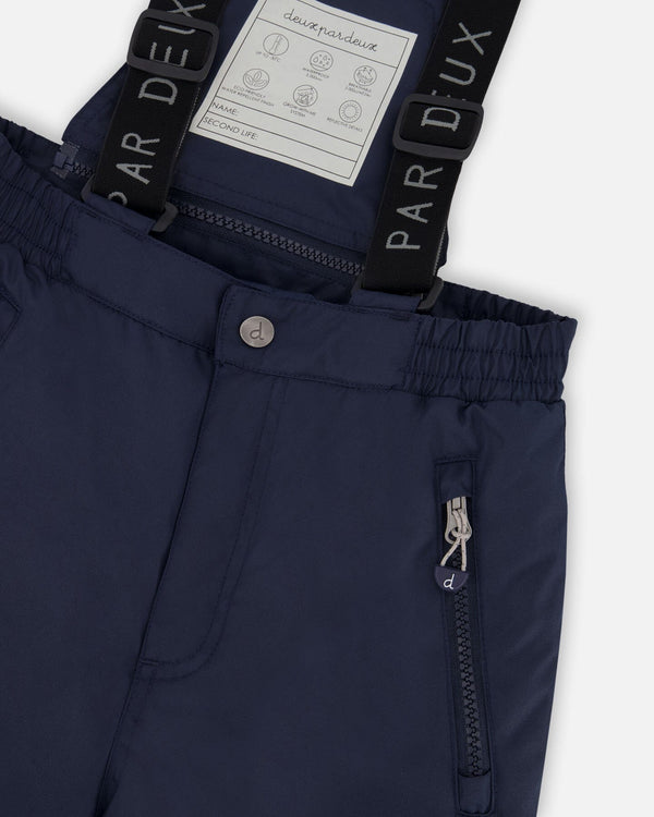 Two-Piece Play Snowsuit With Printed Colorblocked Jacket Navy Blue - H10PB43_479