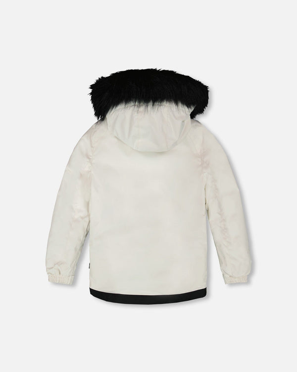 Two-Piece Play Snowsuit Off-White With Printed Pants - H10PG20_106