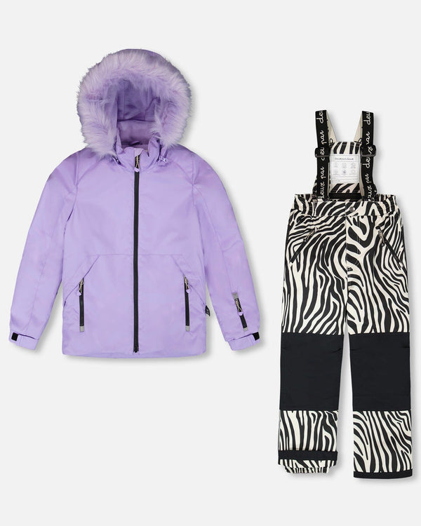 Two-Piece Play Snowsuit With Printed Pants Lavender - H10PG20_513