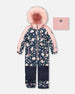 One-Piece Play Snowsuit Navy Flower Print - H10PG71_016