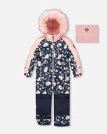 One-Piece Play Snowsuit Navy Flower Print - H10PG71_016