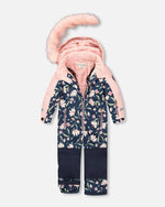 One-Piece Play Snowsuit Navy Flower Print - H10PG71_016