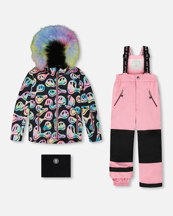Two-Piece Play Snowsuit With Printed Jacket Pink - H10PG81_624