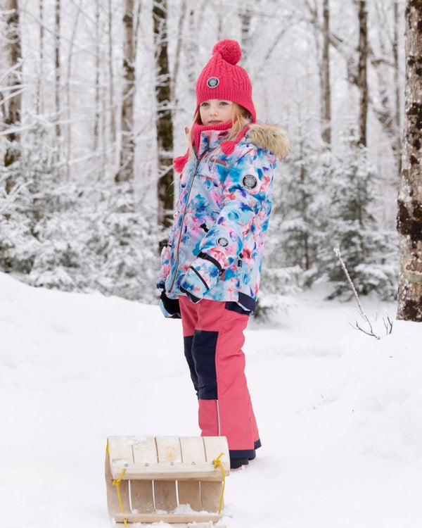 Two-Piece Play Snowsuit With Printed Jacket Flash Coral - H10PG84_640