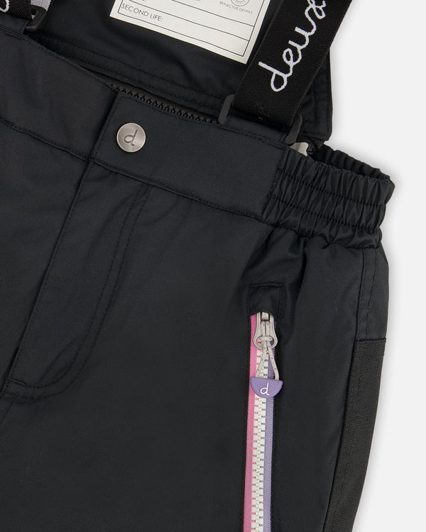 Two-Piece Play Snowsuit With Allover Print Jacket And Solid Pant Black - H10PG85_999