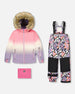 Two-Piece Play Snowsuit Black Retro Flower Print - H10PG86_013