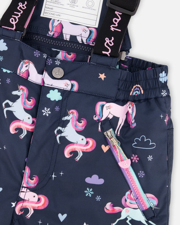Two-Piece Play Snowsuit Navy Unicorn Print - H10PG95_037