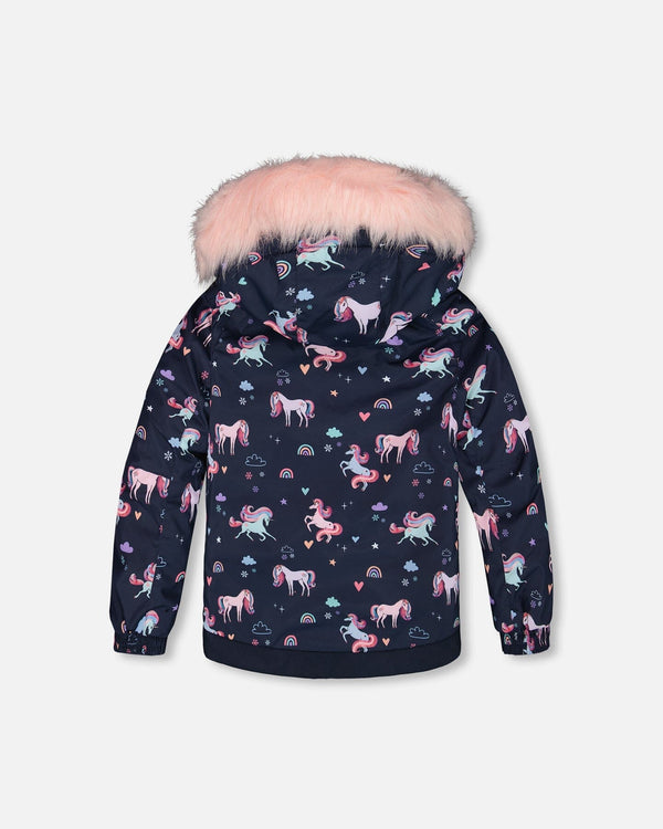 Two-Piece Play Snowsuit With Printed Jacket And Solid Pant Candy Pink - H10PG95_639