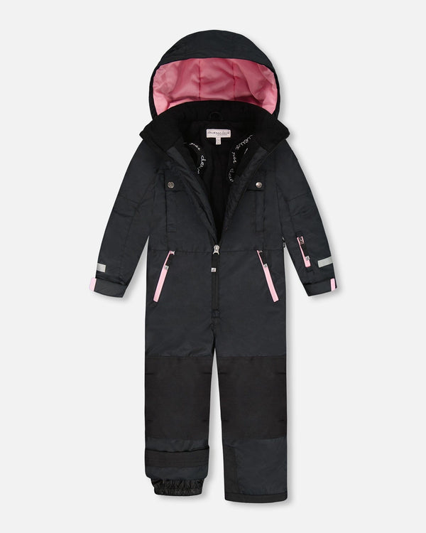 One-Piece Teknik Snowsuit Black With Pink - H10TG73_999