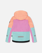 Two-Piece Teknik Snowsuit With Colorblocked Jacket Pink Watercolor Flower Print - H10TG92_012