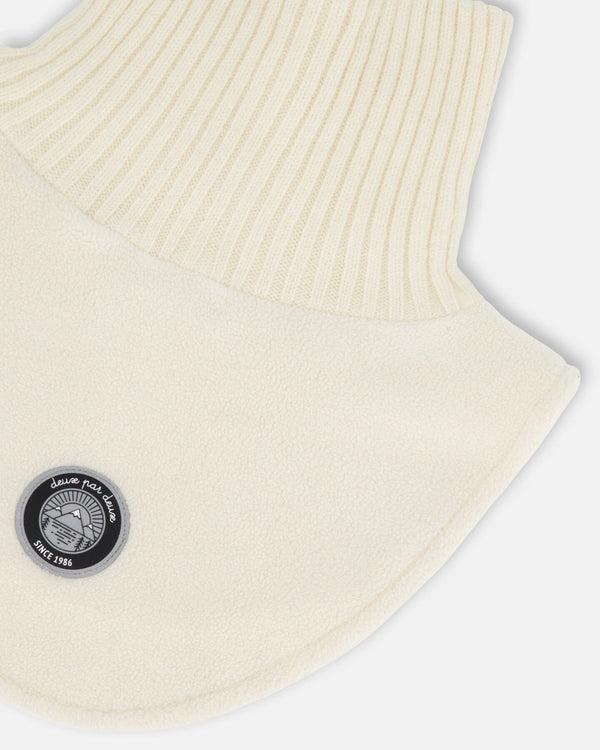 Polar Fleece And Knit Neckwarmer Off-White - H10XCOL_165