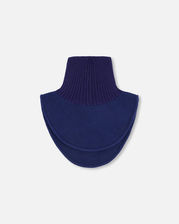 Polar Fleece And Knit Neckwarmer Navy Blue - H10XCOL_479