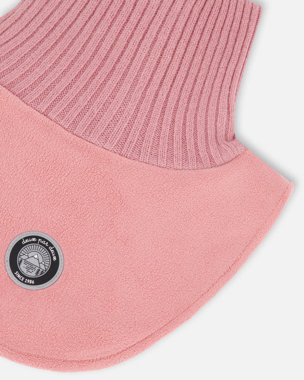 Polar Fleece And Knit Neckwarmer Dusty Pink - H10XCOL_637