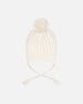 Lined Winter Hat With Pompom Off-White - H10XT1_165