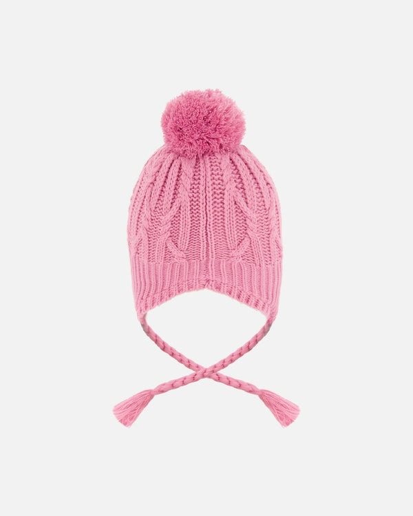 Lined Winter Hat With Pompom Purple - H10XT1_519