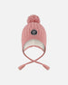 Lined Winter Hat With Pompom Dusty Pink - H10XT1_637