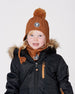 Lined Winter Hat With Pompom Brown Sugar - H10XT1_967