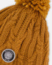 Lined Winter Hat With Pompom Brown Sugar - H10XT1_967