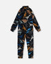 Two-Piece Thermal Underwear Seat Black Dinosaur Print - H10Y600_026