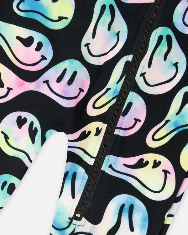 One-Piece Thermal Underwear Smiley Face Girl - H10Y700_018