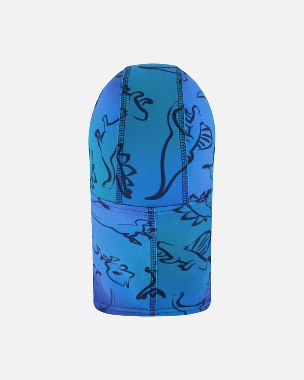 Brushed Jersey Balaclava Blue Gradient Dinosaur Print - H10YBAL_027