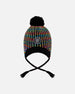 Lined Peruvian Knit Pompom Hat Black And Multicolor - H10Z03_000